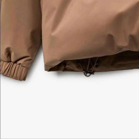 Zara Sand Brown Hooded Quilted Jacket - Picture 13 of 13